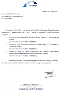 List Referencyjny - EUROPROJEKT Gdańsk sp. z o.o.