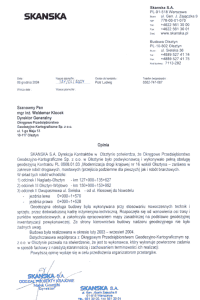 List Referencyjny - SKANSKA S.A.