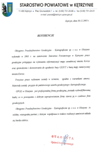 Referencje - Starostwo Powiatowe w Kętrzynie
